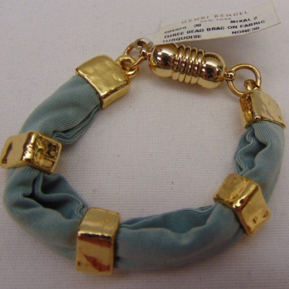 Henri Bendel Three Bead Bracelet on Fabric